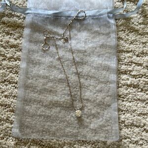 Elegant Silver Toned Necklace with Clear Stone Pendant